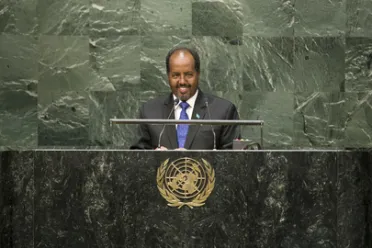 Portrait de (titres de civilité + nom) Son Excellence Hassan Sheikh Mohamud (Président), Somalie