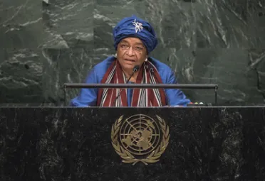 Portrait de (titres de civilité + nom) Son Excellence Ellen Johnson-Sirleaf (Président), Libéria