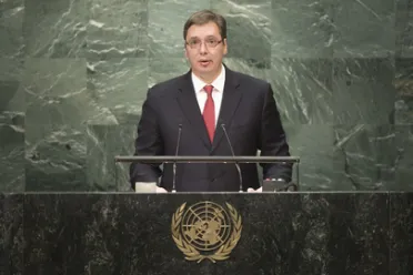 Portrait de (titres de civilité + nom) Son Excellence Aleksandar Vučić (Premier Ministre), Serbie