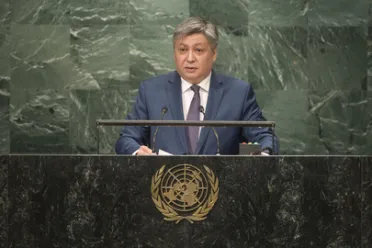 Portrait de (titres de civilité + nom) Son Excellence Erlan Abdyldayev (Ministre des affaires étrangères), Kirghizistan