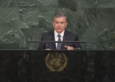 Portrait de (titres de civilité + nom) Son Excellence Shavkat Mirziyoyev (Président), Ouzbékistan
