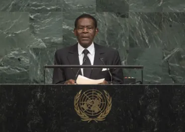 Portrait de (titres de civilité + nom) Son Excellence Teodoro Obiang Nguema Mbasogo (Président), Guinée équatoriale