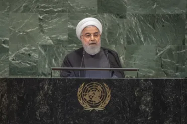 Portrait de (titres de civilité + nom) Son Excellence Hassan Rouhani (Président), Iran (République islamique d’)