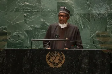 Portrait de (titres de civilité + nom) Son Excellence Muhammadu Buhari (Président), Nigéria