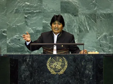 Portrait de (titres de civilité + nom) Son Excellence Evo Morales Ayma (Président), Bolivie (État plurinational de)