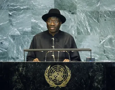 Portrait de (titres de civilité + nom) Son Excellence Goodluck Ebele Jonathan (Président), Nigéria