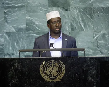 Portrait de (titres de civilité + nom) Son Excellence Sheikh Sharif Sheikh Ahmed (Président), Somalie