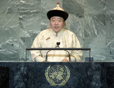Portrait de (titres de civilité + nom) Son Excellence Elbegdorj Tsakhia (Président), Mongolie