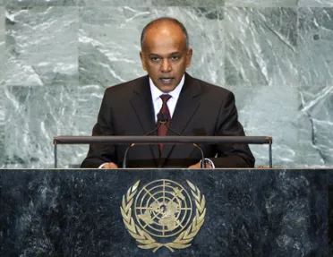 Portrait de (titres de civilité + nom) Son Excellence K. Shanmugam (Ministre des affaires étrangères et de la justice), Singapour