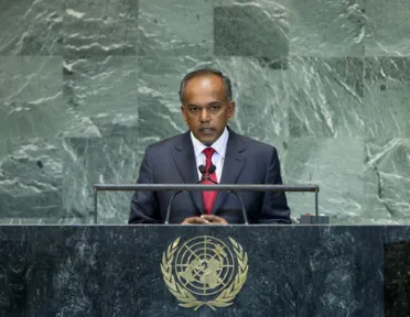Portrait de (titres de civilité + nom) Son Excellence K. Shanmugam (Ministre des affaires étrangères), Singapour