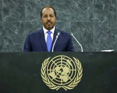 Portrait de (titres de civilité + nom) Son Excellence Hassan Sheikh Mohamud (Président), Somalie