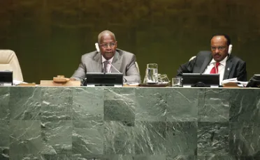 Portrait of His Excellency Sam Kahamba Kutesa (President of the General Assembly), President of the General Assembly (closing)