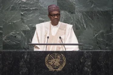 Portrait de (titres de civilité + nom) Son Excellence Muhammadu Buhari (Président), Nigéria