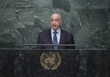 Portrait de (titres de civilité + nom) Son Excellence Agila Saleh Essa Gwaider (Chef d'État par intérim), Libye