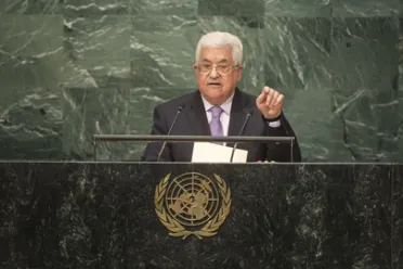 Portrait de (titres de civilité + nom) Son Excellence Mahmoud Abbas (Président), État de Palestine