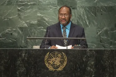 Portrait of His Excellency Charlot Salwai Tabimasmas (Prime Minister), Vanuatu