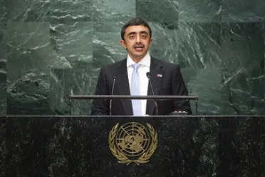 Portrait de (titres de civilité + nom) Son Altesse Sheikh Abdullah Bin Zayed Al Nahyan (Ministre des affaires étrangères), Émirats arabes unis