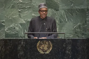 Portrait de (titres de civilité + nom) Son Excellence Muhammadu Buhari (Président), Nigéria