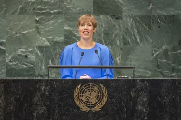 Portrait de (titres de civilité + nom) Son Excellence Kersti Kaljulaid (Présidente), Estonie