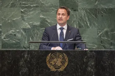 Portrait de (titres de civilité + nom) Son Excellence Xavier Bettel (Premier Ministre), Luxembourg