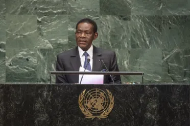 Portrait de (titres de civilité + nom) Son Excellence Teodoro Obiang Nguema Mbasogo (Président), Guinée équatoriale