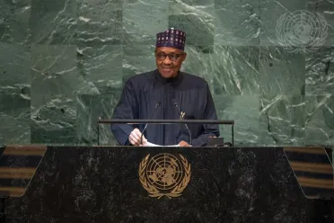 Portrait de (titres de civilité + nom) Son Excellence Muhammadu Buhari (Président), Nigéria