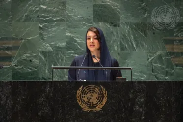 Portrait de (titres de civilité + nom) Son Excellence Reem Ebrahim Al Hashimy (Ministre des relations et de la coopération internationales), Émirats arabes unis